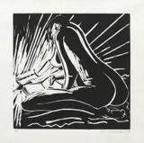 Warming and Reading 1981 by Brett Whiteley, 1981, linocut, sold Mar 2010