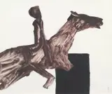 Horse and Rider 1956 by Sidney Nolan, 1956, oil and Ripolin on paper, sold Mar 2010