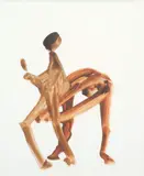 Figures Wrestling 1955 by Sidney Nolan, 1955, oil on paper, sold Mar 2010