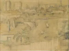 Northwood 1965 by Lloyd Rees, 1965, pencil and wash on paper, sold Mar 2010