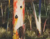 Albert Tucker, Trees 1966, 1966, oil on composition board