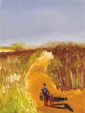 Near Clayton 1977 by Sidney Nolan, 1977, oil on composition board, sold Mar 2010