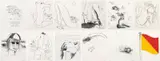 Brett Whiteley, A Day at Bondi 1984, 1984, suite of 10 etchings with title page and collage panel