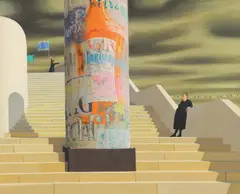 Jeffrey Smart, The Steps, Palma 1965, 1965, oil on canvas