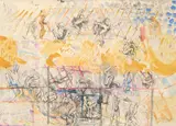 Donald Friend, Roof Construction Studies, Bali c1975, c1975, gouache and ink on paper on board