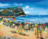 Avalon Beach 1985 by Pro Hart, 1985, oil on board, sold Mar 2010