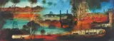 Study for Mining Mural 1968 by Pro Hart, 1968, oil on composition board, sold Mar 2010