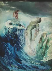 Surfer I by James Gleeson, oil on composition board, sold Mar 2010