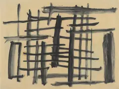 Tony Tuckson, Untitled Drawing # 10 (Black and White Lattice), gouache on paper