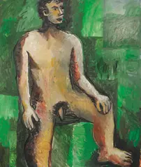Mark Schaller, Male Nude, oil on canvas