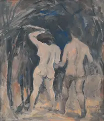 (Adam and Eve) 1974 by William Frater, 1974, oil on composition board, sold Mar 2010