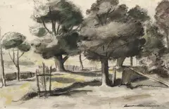 Paul Haefliger, Hill End 1952, 1952, watercolour, pen and ink on paper