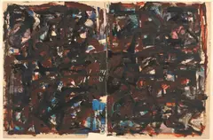 Roger Kemp, Abstraction c1974, c1974, oil on newsprint paper (