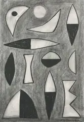 John Coburn, Abstract Composition, charcoal on paper