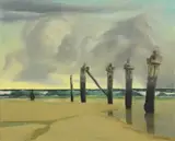 Remnant Pier 2001 by Rick Amor, 2001, oil on canvas, sold Dec 2009