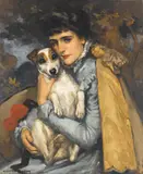 Rupert Bunny, Jeanne with her Terrier c1902, c1902, oil on canvas