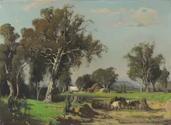 Robert Edgar Taylor Ghee, Country Homestead, Victoria, oil on canvas