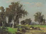 Robert Edgar Taylor Ghee, Country Homestead, Victoria, oil on canvas