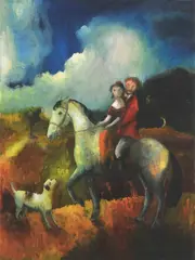 Melissa Egan, Riding with Frank (for Dinner), oil on canvas