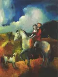 Melissa Egan, Riding with Frank (for Dinner), oil on canvas