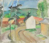 Road to Heidelberg 1937 by Russell Drysdale, 1937, oil on canvas, sold Dec 2009