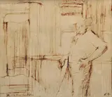 Russell Drysdale, Study for Tractor Face Jackson c1950
