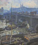 Dora Meeson, London Bridge looking South c1922-24, c1922-24, oil on canvas