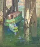 Alfred Coleman, Mordialloc Creek, oil on canvas on board