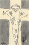 Joy Hester, Crucifix c1945, c1945, ink and wash on paper