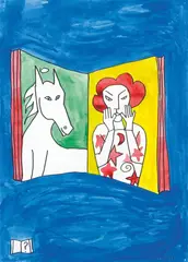Open Book 2003 by Charles Blackman, 2003, watercolour on paper, sold Dec 2009