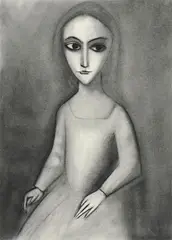 Seated Figure by Robert Dickerson, charcoal on paper, sold Dec 2009