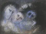 Arthur Boyd, Three Heads 1964, 1964, pastel on paper