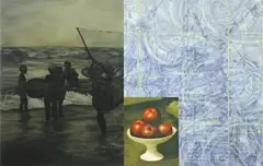 The Sea 2001 by John Young, 2001, digital print and oil on linen, offered Dec 2009