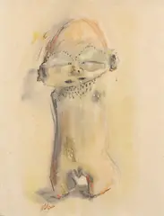 Antonio Blanco, Balinese Figure, pencil and watercolour on paper