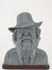 Ivan Lovatt working 2000s, Portrait of Clifford Possum Tjapaltjarri, chicken wire
