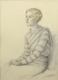 E. Bowring working early 20th Century, Seated Figure 1933, 1933, colour pencil on paper