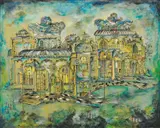 Untitled 1970 by Pamela Duke working 1960s-1970s, 1970, oil and pen on board, sold Dec 2009