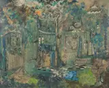 Untitled 1967 by Pamela Duke working 1960s-1970s, 1967, mixed media on paper, sold Dec 2009