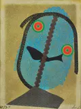 Enrico Baj, Personaggio 1968, 1968, lithograph with mixed media