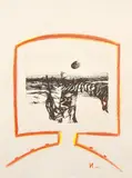 Sidney Nolan, Ned Kelly, etching with hand-colour