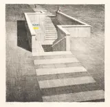Jeffrey Smart, The Last Train 1989, 1989, lithograph