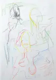 Ken Whisson, Various Coloured Faces 1998, 1998, pencil and crayon on paper