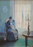 Roy De Maistre, Winter Light (The Artist's Mother Sewing) 1916