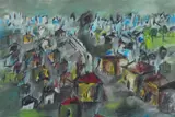 Parkville 1944-45 by Sidney Nolan, 1944-45, oil on composition board, offered Sep 2009