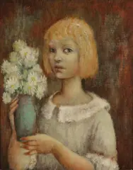 Russell Drysdale, Portrait of a Girl (Lynne) 1947, 1947, oil on canvas on board