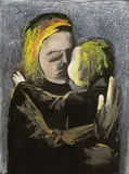 Mother and Daughter 1961 by Charles Blackman, 1961, oil on board, sold Sep 2009