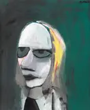 Portrait of Barbara c1954 by Charles Blackman, c1954, enamel on board, sold Sep 2009