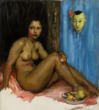 (Portrait of Olive) by Norman Lindsay, oil on canvas on board, offered Sep 2009