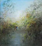 David Boyd, Children Admiring a Wattle Tree (Recollections of Childhood series) 1977-78, 1977-78, oil on canvas