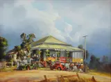 D'Arcy Doyle, Wallaby Bob Hotel, oil on canvas on board
